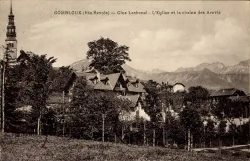 Ak Combloux Haute Savoie, Clos Lachenal, Eglise, Chaine des Aravis