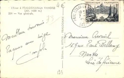 Ak Pralognan la Vanoise Savoie, Winteransicht