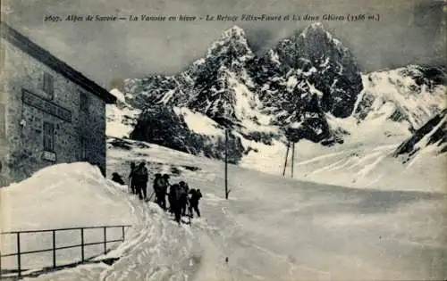 Ak Alpes de Savoie, Vanoise en hiver, Refuge Felix Faure