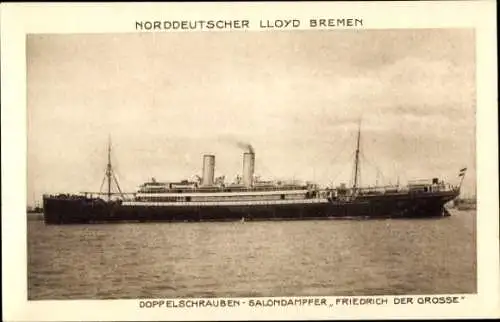 Ak Doppelschrauben-Salondampfer Friedrich der Große, Norddeutscher Lloyd Bremen