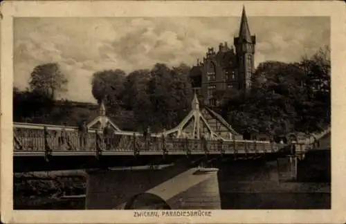 Ak Zwickau in Sachsen, Paradiesbrücke