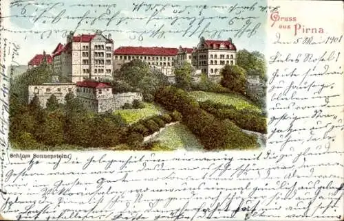 Litho Pirna in Sachsen, Schloss Sonnenstein