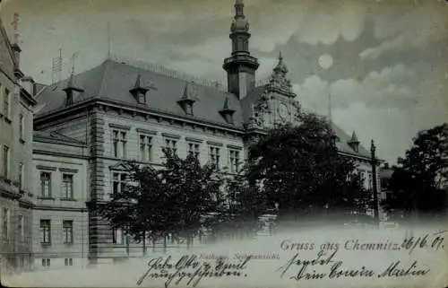 Ak Chemnitz in Sachsen, Rathaus, Seitenansicht