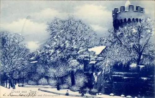 Ak Jena Thüringen, Pulverturm, Fürstengraben