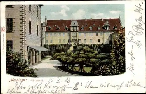 Ak Meiningen in Thüringen, Schlosshof