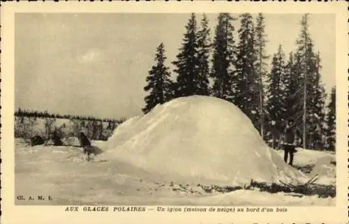 Ak Aux Glaces Polaires, Un Iglou, Maison de Neige