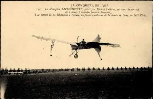 Ak Conquest of the Air, Antoinette Monoplane, Hubert Latham