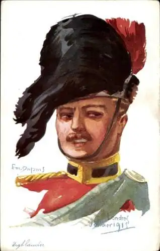 Künstler Ak Dupuis, Emil, Frankreichs Alliierte, Highlander, London 1915