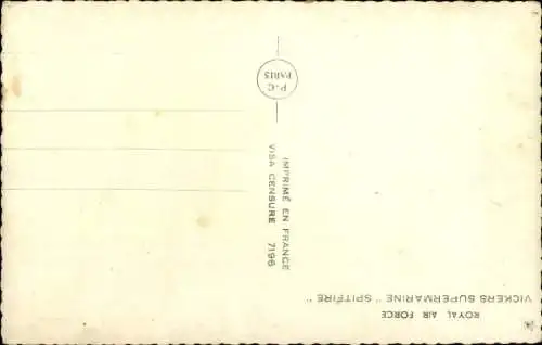 Ak Royal Air Force, Vickers Supermarine Spitfire, Britisches Kriegsflugzeug
