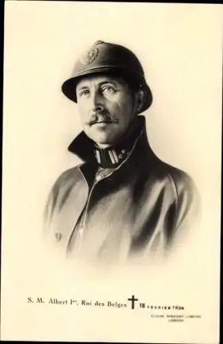 Ak König Albert I. von Belgien, Portrait, Uniform