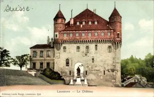 Ak Lausanne Kt. Waadt Schweiz, Le Château, Schloss, Denkmal