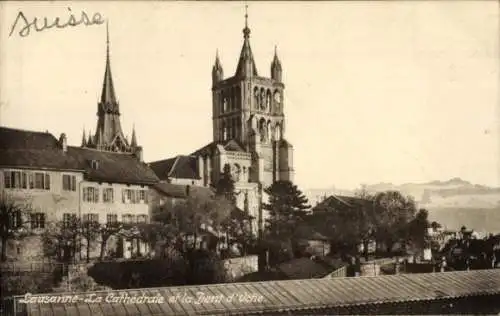 Ak Lausanne Kanton Waadt, Kathedrale, Dent d’oche