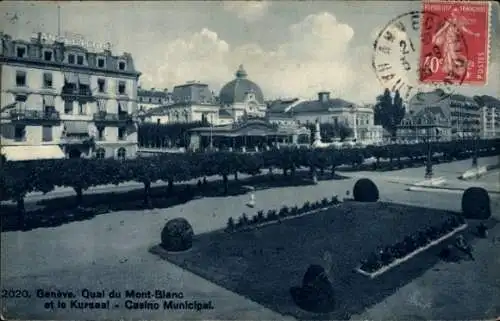 Ak Genf Genf Schweiz, Quai du Mont Blanc, Kursaal, Städtisches Casino