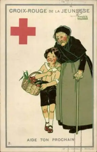 Künstler Litho Salzedo, Maggie, Croix Rouge de la Jeunesse, Rotes Kreuz,Belgique