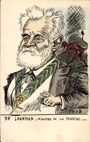 Künstler Ak De Lanessan, Minsitre de la Marine, Karikatur