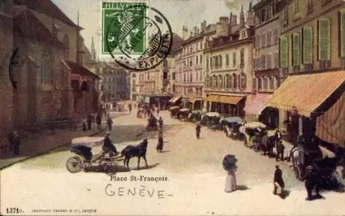 Ak Genève Genf Schweiz, Place St-Francois