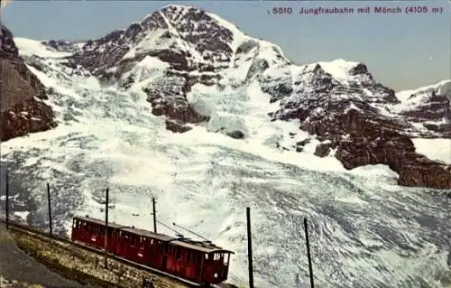 Ak Kanton Bern, Jungfrau, Jungfraubahn mit Mönch