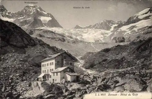 Ak Zermatt Kanton Wallis Schweiz, Hotel du Trift, Gletscher