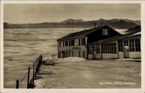 Ak Feusisberg Kanton Schwyz, Bergrestaurant Etzel Kulm, Nebelmeer