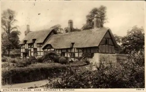 Ak Stratford-upon-Avon, Warwickshire, England, Anne Hathaways Cottage