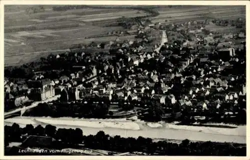 Ak Lechhausen Augsburg in Schwaben, Blick auf den Ort, Fliegeraufnahme