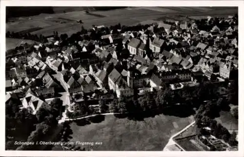 Ak Schongau in Oberbayern, Fliegeraufnahme, Stadtpanorama