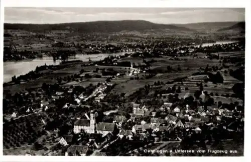 Ak Öhningen am Untersee Baden, Fliegeraufnahme