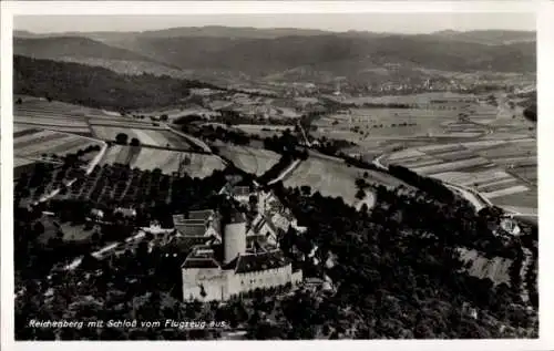 Ak Reichenberg Oppenweiler in Württemberg, Schloss Reichenberg, Fliegeraufnahme