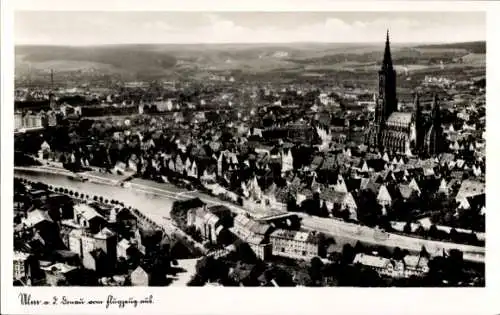 Ak Ulm an der Donau, Fliegeraufnahme der Stadt
