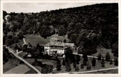 Ak Traifelberg Honau Lichtenstein in Baden Württemberg, Fliegeraufnahme Alb-Hotel