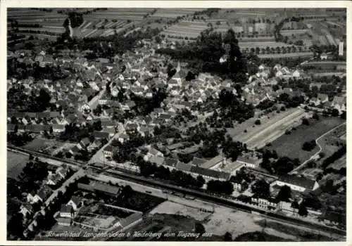 Ak Langenbrücken Bad Schönborn in Baden, Fliegeraufnahme