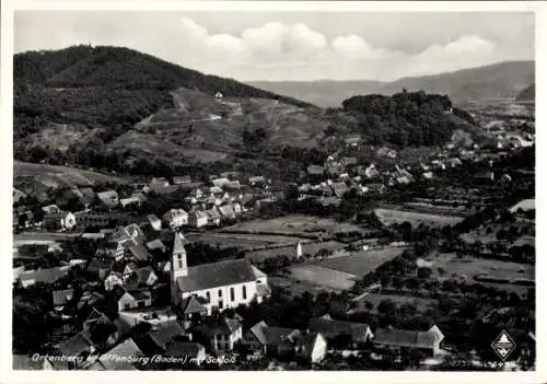 Ak Ortenberg in Baden, Schloss Ortenberg, Fliegeraufnahme