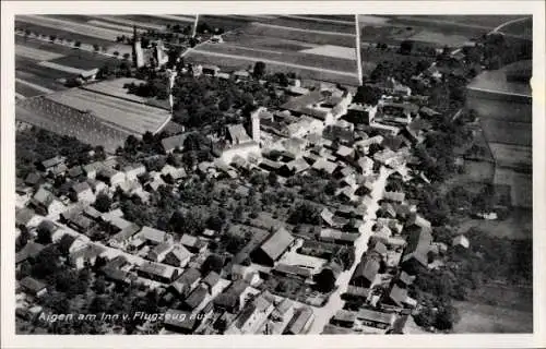 Ak Aigen am Inn Bad Füssing in Niederbayern, Fliegeraufnahme