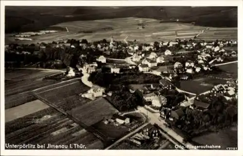 Ak Unterpörlitz Ilmenau in Thüringen, Fliegeraufnahme