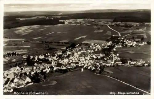 Ak Monheim in Schwaben, Fliegeraufnahme