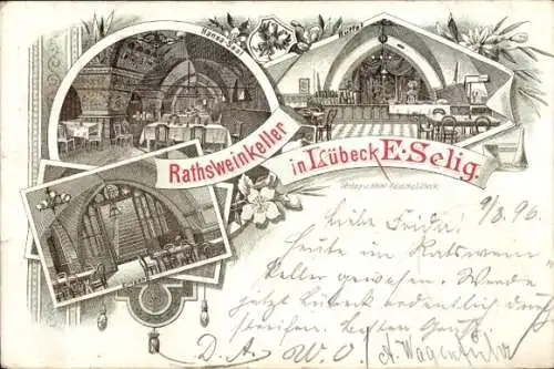 Litho Lübeck in Schleswig Holstein, Ratsweinkeller, Hansa-Saal