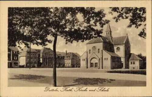 Ak Datteln im Ruhrgebiet Westfalen, Katholische Kirche, Schule