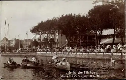 Ak Hamburg Nord Uhlenhorst, Uhlenhorster Fährhaus, Ruderboote