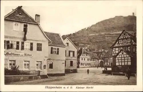 Ak Heppenheim an der Bergstraße, Kleiner Markt, Gasthaus zum Ritter