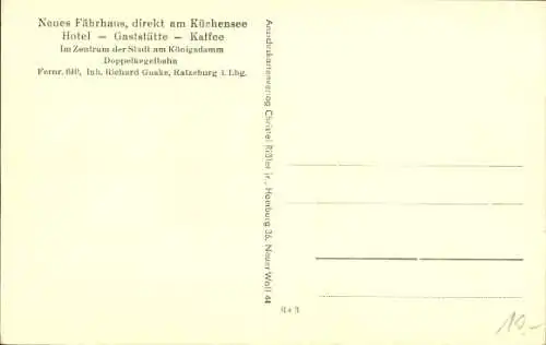 Ak Ratzeburg im Herzogtum Lauenburg, Straßenpartie, Hotel, Gaststätte Neues Fährhaus