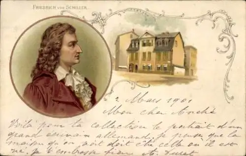 Lithoporträt Friedrich von Schiller, Schillerhaus