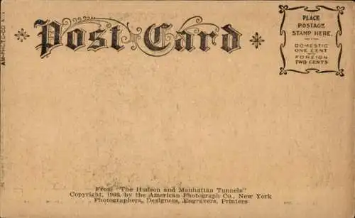 Ak Manhattan New York City USA, Hudson und Manhattan Eisenbahntunnel