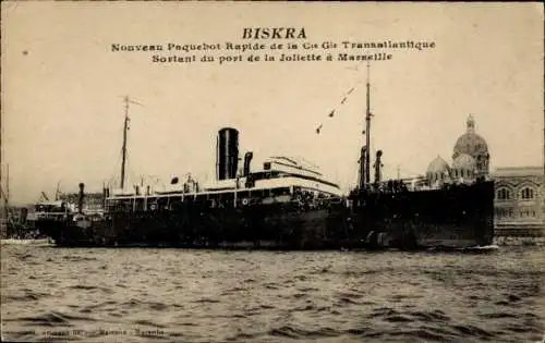 Ak Dampfer Biskra, CGT, French Line