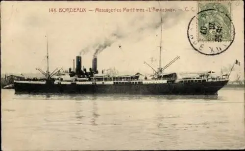 Ak Dampfer Bordeaux, Messageries Maritimes