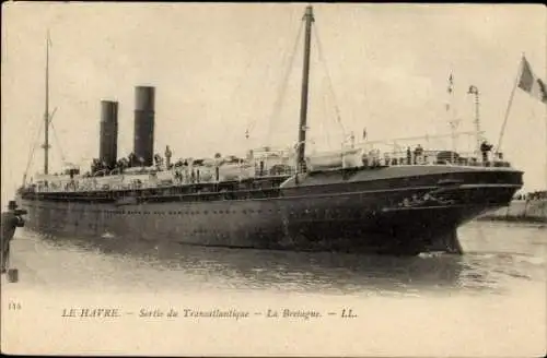 Ak Dampfer La Bretagne, CGT, French Line