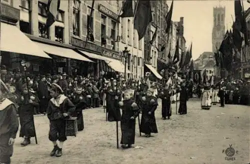 Ak Bruges Brügge Flandern Westflandern, Procession du Saint-Sang, group la vie de St Jacques