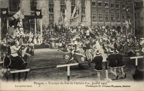 Ak Bruges Brügge Flandern Westflandern, Tournoi du Pas de l'Arbre d'or 1907