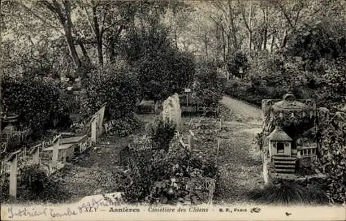 Ak Asnières sur Seine Hauts-de-Seine, Hundefriedhof