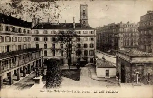 Ak Paris V, Institution Nationale des Sourds-Muets, La Cour d'Honneur