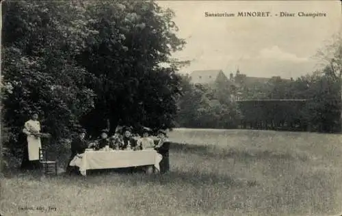 Ak Champrosay Essonne, Sanatorium Minoret, Dîner Champêtre